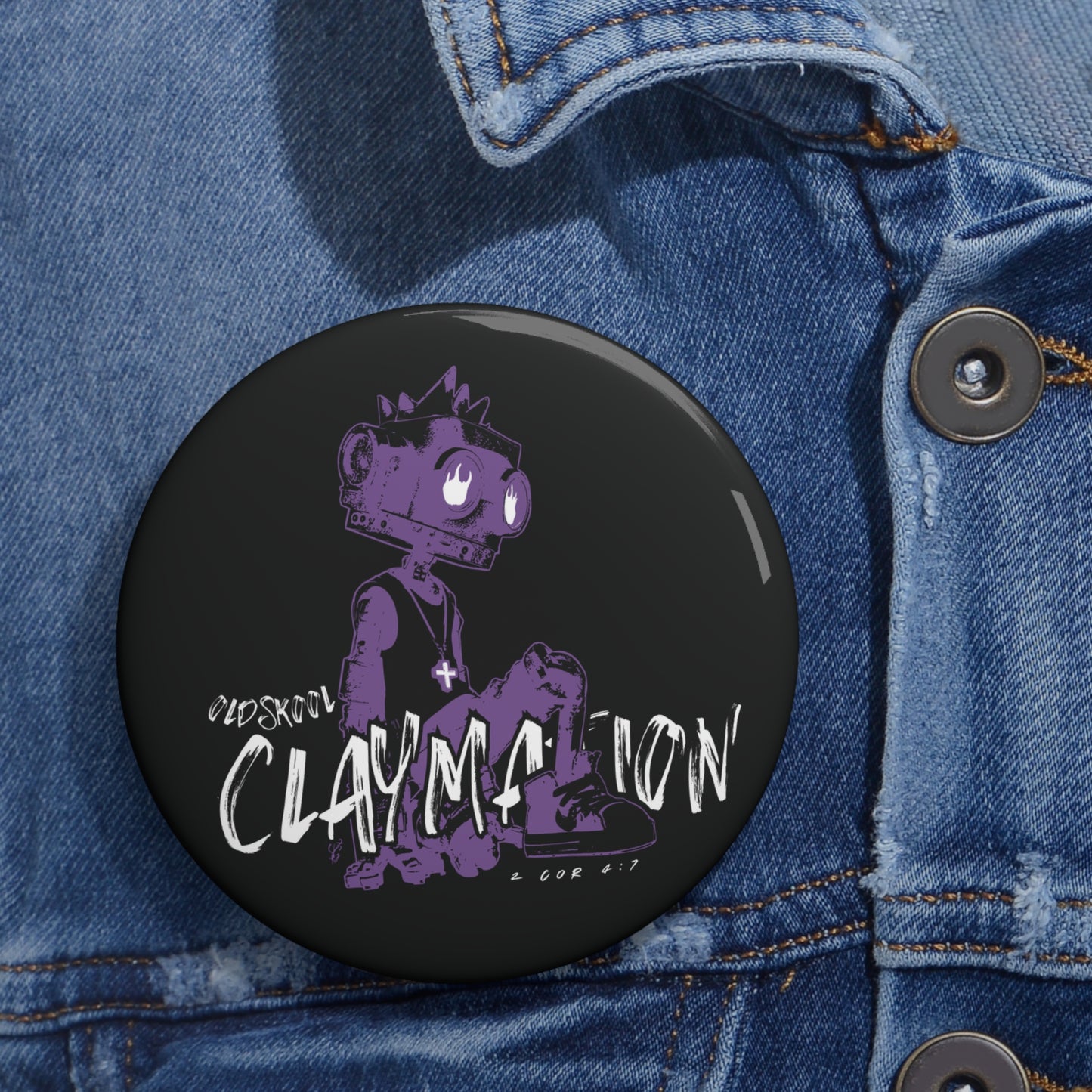 Claymation Pin Button